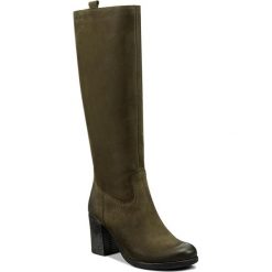 Kozaki EVA MINGE - Novia 2A 17SM1372209EF 415. Zielone bez kategorii marki Eva Minge, z nubiku, przed kolano, na wysokim obcasie. W wyprzedaży za 329,00 zł.
