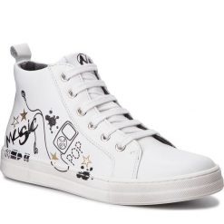Sneakersy NATURINO - Twist 0012501612.01.0N01 S Bianco. Białe trampki chłopięce Naturino, bez wzorów, ze skóry, bez zapięcia. W wyprzedaży za 379,00 zł.