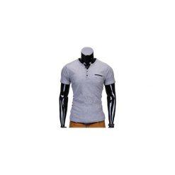 T-shirty męskie: T-SHIRT MĘSKI BEZ NADRUKU S681 – SZARY MELANŻ