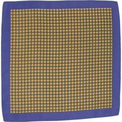 Oryginalna Poszetka Męska, Figury Geometryczne - ALTIES - Złota, Granatowa POSZALTS0151. Żółte poszetki męskie Alties, w geometryczne wzory, z materiału, eleganckie. Za 27,00 zł.