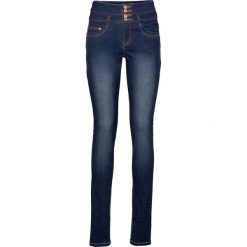 Dżinsy z wysoką talią bonprix ciemny denim. Niebieskie boyfriendy damskie bonprix. Za 109,99 zł.