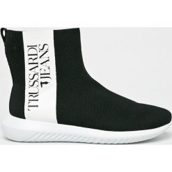 Trussardi Jeans - Buty Running High Sock. Czarne buty sportowe męskie Trussardi Jeans, z jeansu, bez zapięcia. W wyprzedaży za 539,90 zł.