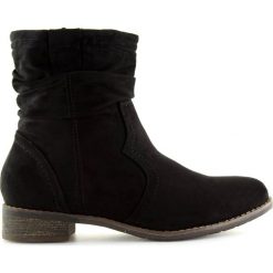 Botki damskie czarne 99-135 Black. Czarne botki damskie ButyModne, na jesień, klasyczne, bez obcasa, na zamek. W wyprzedaży za 109,00 zł.
