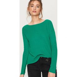 Swetry damskie: Sweter z lekkiej dzianiny – Zielony