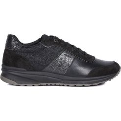 Geox - Buty. Czarne buty sportowe damskie Geox, bez wzorów, ze skóry, sportowe. Za 429,90 zł.