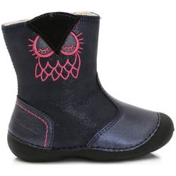 D-D-Step Kozaki Dziewczęce Ze Sową 20 Niebieskie. Niebieskie kozaki dziewczęce D-D-Step, z haftami, bez obcasa. Za 159,00 zł.