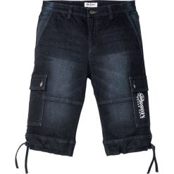 Bermudy dżinsowe ze stretchem Regular Fit bonprix ciemny denim. Niebieskie jeansy męskie bonprix, m, bez wzorów, z jeansu. Za 99,99 zł.