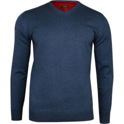 Niebieski Elegancki Sweter Męski (V-neck) -MM Classic- w Serek, Klasyczny SWMM1235a590nieb. Niebieskie swetry męskie MM Classic, m, bez wzorów, eleganckie, z dekoltem w serek, bez kaptura. Za 119,00 zł.