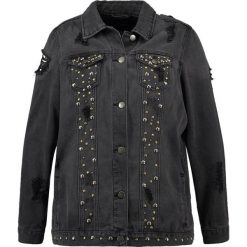 Bomberki damskie: New Look Curves STUD TROPHY Kurtka jeansowa black