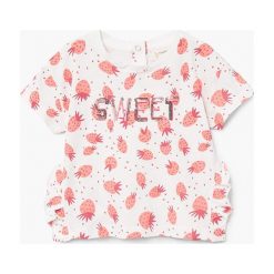 Mango Kids - Top dziecięcy Fresita 80-104 cm. Szare topy damskie marki Mango Kids, z aplikacjami, z bawełny, z okrągłym kołnierzem, z krótkim rękawem. W wyprzedaży za 29,90 zł.