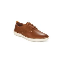 Derby Clarks KOMUTER WALK. Pomarańczowe półbuty męskie marki Clarks, bez wzorów, bez zapięcia. Za 489,00 zł.