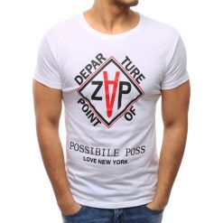 T-shirty męskie z nadrukiem: T-shirt męski z nadrukiem biały (rx2780)