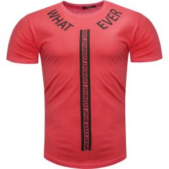 Koszulka męska t-shirt koralowy Recea. Pomarańczowe koszulki męskie Recea, xl, z nadrukiem, z bawełny, bez kołnierzyka, bez rękawów. Za 29,99 zł.