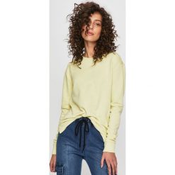Answear - Bluza. Żółte bluzy damskie ANSWEAR, s, z nadrukiem, z bawełny, bez rękawów, bez kaptura. W wyprzedaży za 49,90 zł.