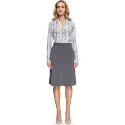 ISABELLE Spódnica z geometrycznymi przeszyciami - szara. Szare spódniczki damskie Stylove, s, z nadrukiem, z elastanu, krótkie, mini. W wyprzedaży za 109,00 zł.