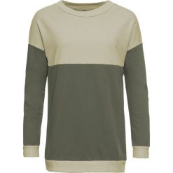 Bluza dresowa bonprix oliwkowo-matowy szarozielony. Zielone bluzy damskie bonprix, z dresówki, bez kaptura. Za 49,99 zł.