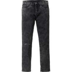 Dżinsy ze stretchem Skinny Fit Straight bonprix czarny "stone used". Czarne jeansy męskie skinny bonprix, m, bez wzorów, z jeansu. Za 49,99 zł.