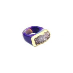 InspiRING 1/4 Gold Violet rozmiar 20. Fioletowe pierścionki damskie Brazi druse jewelry, z agatem, złote. Za 320,00 zł.