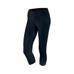 Nike W NK PWR LGNDRY CPRI TI, 10 | SZKOLENIA KOBIET | KOBIETY | 3/4 DŁUGOŚĆ CIĘŻKA | CZARNY / CZARNY | Z. Czarne spodnie damskie Nike, s, bez wzorów, bez kołnierzyka, bez rękawów. W wyprzedaży za 238,94 zł.
