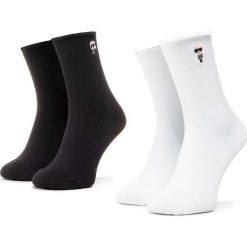 Zestaw 2 par wysokich skarpet unisex KARL LAGERFELD - 201W6005 Black/White. Czarne skarpetki damskie KARL LAGERFELD, bez wzorów, z nylonu. Za 239,00 zł.