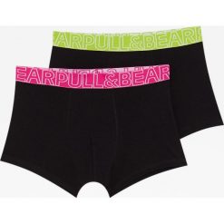 Komplet 2 par bokserek z kontrastową gumą. Szare bokserki męskie Pull&Bear, bez wzorów, z gumy. Za 59,90 zł.