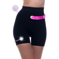 Szorty modelujące w kolorze czarnym. Czarne spodenki sportowe damskie Liposlim, xl, bez wzorów, ze skóry, sportowe, z podwyższonym stanem. W wyprzedaży za 99,95 zł.
