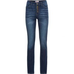 Miękkie dżinsy SLIM bonprix ciemnoniebieski. Niebieskie jeansy damskie bonprix, bez wzorów, z jeansu. Za 109,99 zł.
