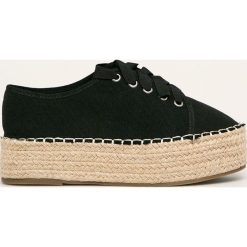Answear - Espadryle Vera Blum. Czarne espadryle damskie ANSWEAR, bez wzorów, z materiału, bez obcasa, na obcasie. W wyprzedaży za 79,90 zł.