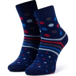 Skarpety Wysokie Unisex DOTS SOCKS - DTS-SX-328-G Czerwony. Niebieskie skarpetki męskie Dots Socks, bez wzorów, z elastanu. Za 19,90 zł.