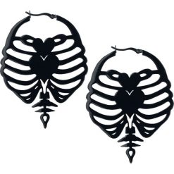 Biżuteria i zegarki: Steel Blackline® Ribcage Hoops Kolczyki czarny