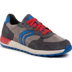 Sneakersy GEOX - J Alben B.D J949ED 022BC C0071 D Dk Grey/Royal. Szare trampki chłopięce Geox, bez wzorów, ze skóry, na sznurówki. Za 329,00 zł.
