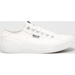 Big Star - Tenisówki. Białe trampki i tenisówki damskie BIG STAR, bez wzorów, z gumy, na sznurówki. W wyprzedaży za 59,90 zł.