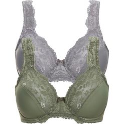 Biustonosz "minimizer" (2 szt.) bonprix oliwkowy + szary. Zielone biustonosze z fiszbinami marki bonprix. Za 75,98 zł.