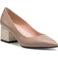 Półbuty POLLINI - SA10375C17TE412A Lino. Pomarańczowe półbuty damskie marki Pollini, bez wzorów, ze skóry, bez obcasa, na obcasie, bez zapięcia. Za 1239,00 zł.