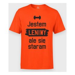 Koszulka Jestem Leniwy. T-shirty chłopięce MegaKoszulki, z napisami, z bawełny, bez rękawów. Za 49,90 zł.