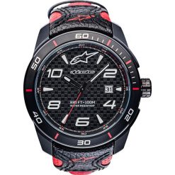 Zegarek TECH WATCH 3H pasek skórzany czarny/czerwony ALPINESTARS kolor czarny/czerwony, rozmiar OS. Czerwone zegarki męskie Alpinestars, ze stali. W wyprzedaży za 529,00 zł.