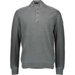 Sweter w kolorze zielonoszarym. Szare swetry męskie Camel Active, m, z aplikacjami, z bawełny, ze stójką, bez kaptura. W wyprzedaży za 169,95 zł.