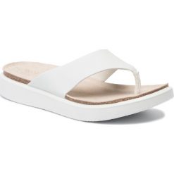 Japonki ECCO - Corksphere Sandal 27180301007 White. Białe klapki damskie ecco, bez wzorów, ze skóry, bez obcasa. W wyprzedaży za 319,00 zł.