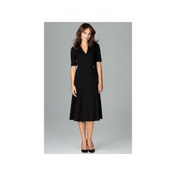 Sukienka K478 Czarny. Czarne sukienki damskie marki Lenitif, xl, bez wzorów, bez kołnierzyka, bez rękawów. Za 179,00 zł.