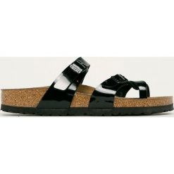 Birkenstock - Klapki Mayari. Czarne klapki damskie Birkenstock, bez wzorów, ze skóry, bez obcasa, na obcasie. W wyprzedaży za 259,90 zł.