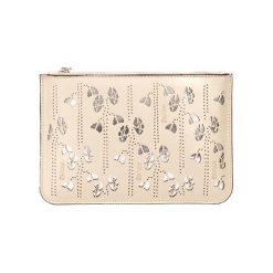 Kopertówki damskie: Skórzana kopertówka w kolorze złotym – (S)25 x (W)16 x (G)2 cm