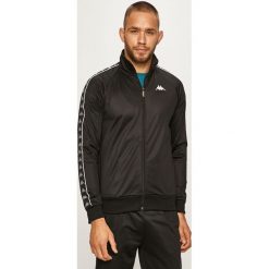 Kappa - Bluza. Czarne bluzy męskie Kappa, m, z aplikacjami, z poliesteru, z kapturem. W wyprzedaży za 159,90 zł.