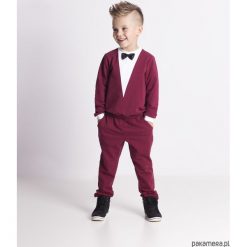Bluzy chłopięce rozpinane: Bluza dresowa ala marynarka bordowa