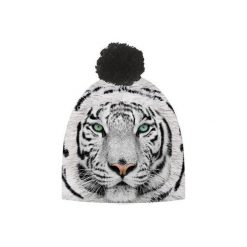 Czapka hauer TIGER WHITE. Szare czapki damskie Hauer, z nadrukiem, z polaru. Za 69,00 zł.