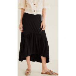 Mango - Spódnica Reoprin. Czarne spódniczki damskie Mango, na co dzień, s, bez wzorów, z elastanu, casualowe, midi, rozkloszowane. Za 69,90 zł.