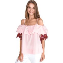 Pinko Brigit Top Beżowy. Brązowe bluzki damskie Pinko, l, bez wzorów, z bawełny, bez kołnierzyka. Za 1231,95 zł.