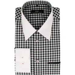 Koszula ARMANDO slim 14-02-54. Czarne koszule męskie m, w kratkę, z bawełny, eleganckie. Za 149,00 zł.