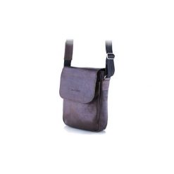 Ciemno brązowa listonoszka ze skóry naturalnej brodrene bl07. Pomarańczowe torby męskie skórzane Brødrene, w paski, ze skóry, eleganckie. Za 129,00 zł.