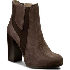 Buty zimowe damskie: Botki UNISA – Litos Ks Greige Kid Suede