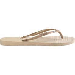 Havaianas Japonki Brązowy Beżowy. Pomarańczowe klapki damskie Havaianas, w paski, z materiału, bez obcasa. Za 119,95 zł.